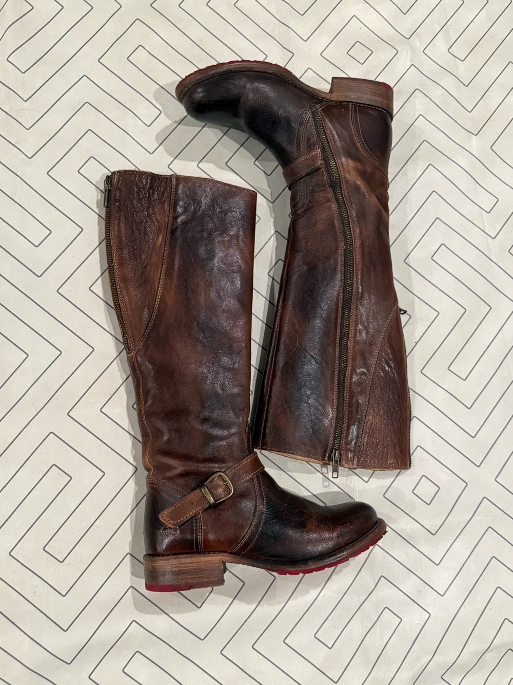 Bed | Stu Tall Brown Leather Riding Boots
